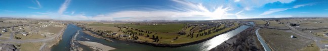 This is the Snake River and the Blackfoot Golf Course. 